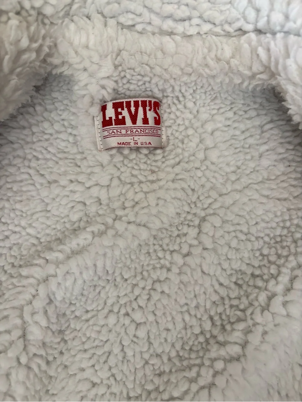 Vintage Levi’s Men's Blue Sherpa-Lined Denim Jacket Made in USA size L - Picture 8 of 13